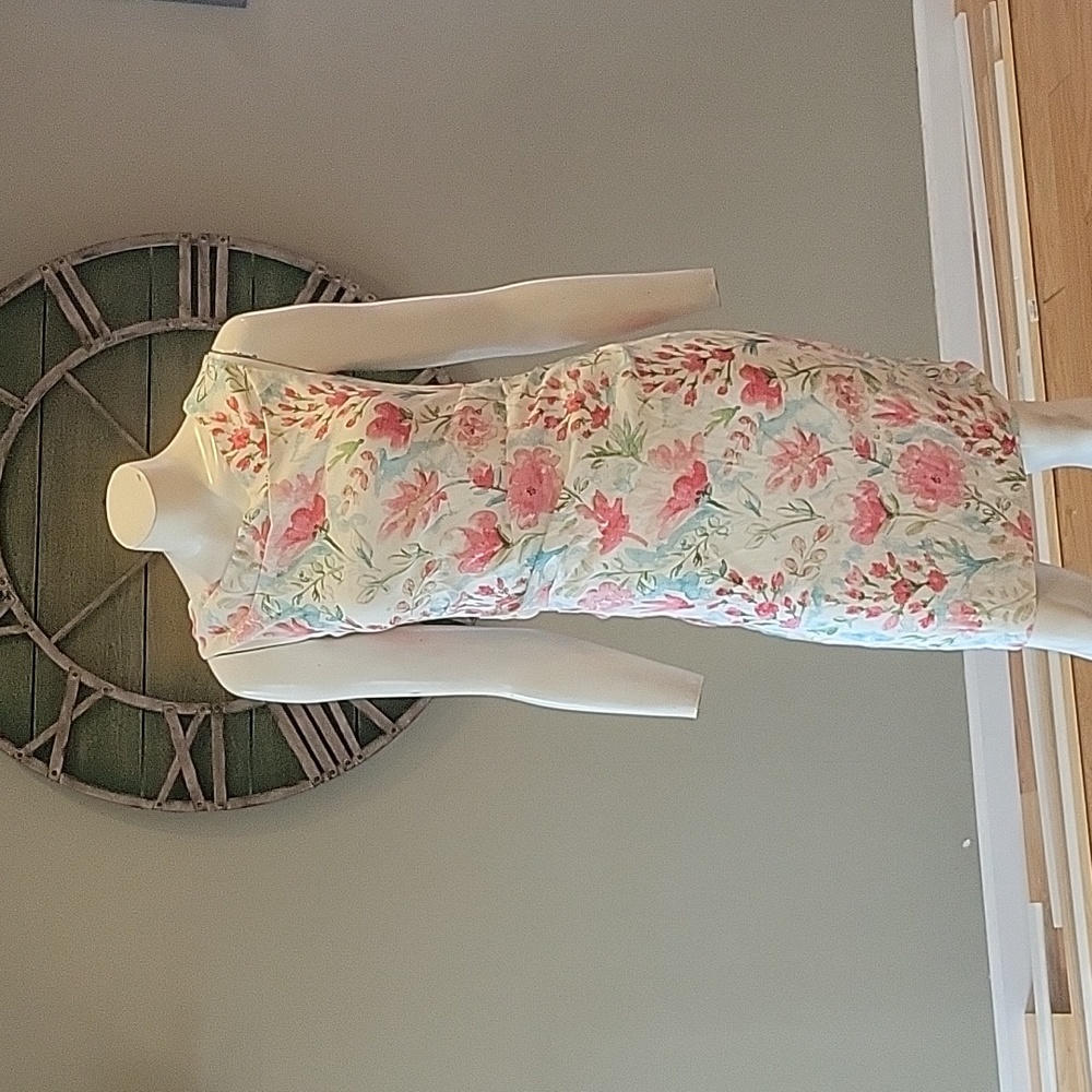 Sara Campbell Garden Floral Stretch Linen Magic Dress